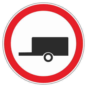 Дорожный знак 3.7 «Движение с прицепом запрещено» (металл 0,8 мм, I типоразмер: диаметр 600 мм, С/О пленка: тип Б высокоинтенсивная)